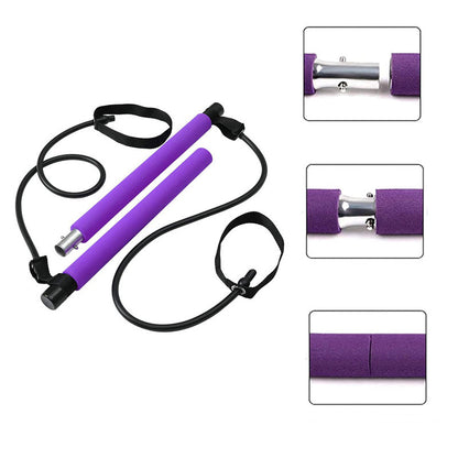 Fitness Yoga Pilates Bar – Portable Gym Resistance Bands